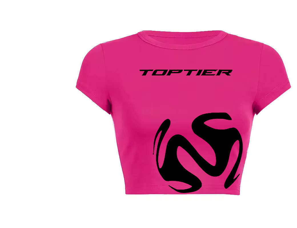 TopTier Fitted Rose Pink Crop Top
